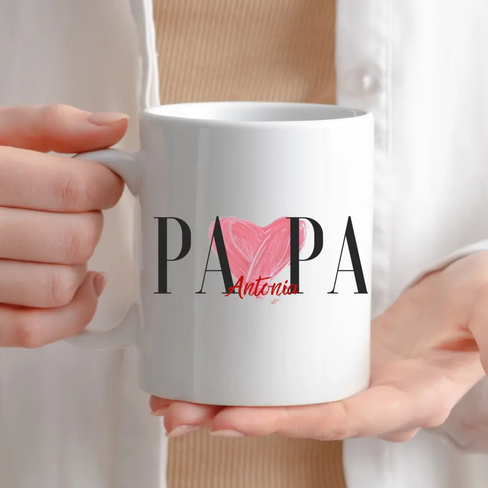 Papa Tasse personalisiert mit Namen der Kinder