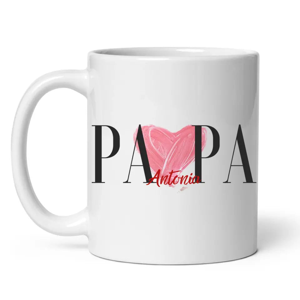 Papa Tasse personalisiert mit Namen der Kinder