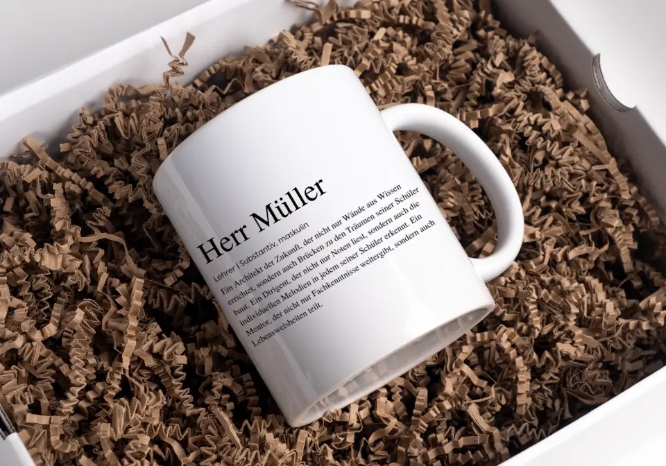 Definitionstasse Lehrer mit Namen