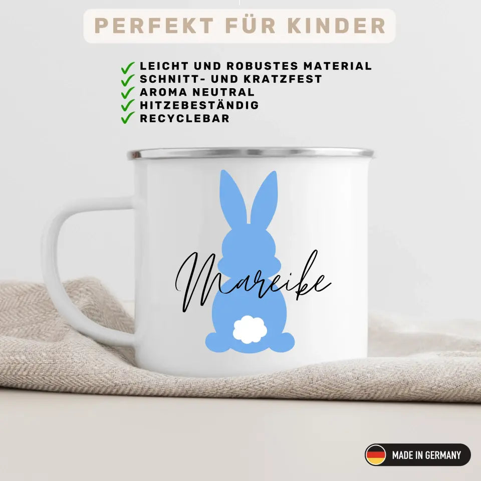 Ostertassen für Kinder "Bunter Osterhase mit Namen"