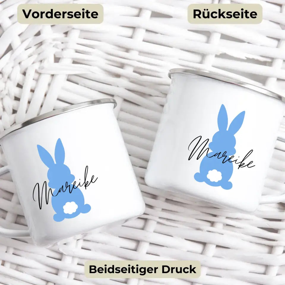 Ostertassen für Kinder "Bunter Osterhase mit Namen"
