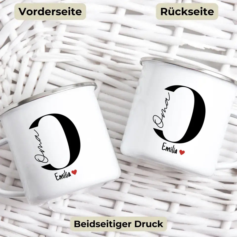 Oma-Tasse mit Namen der Enkelkinder