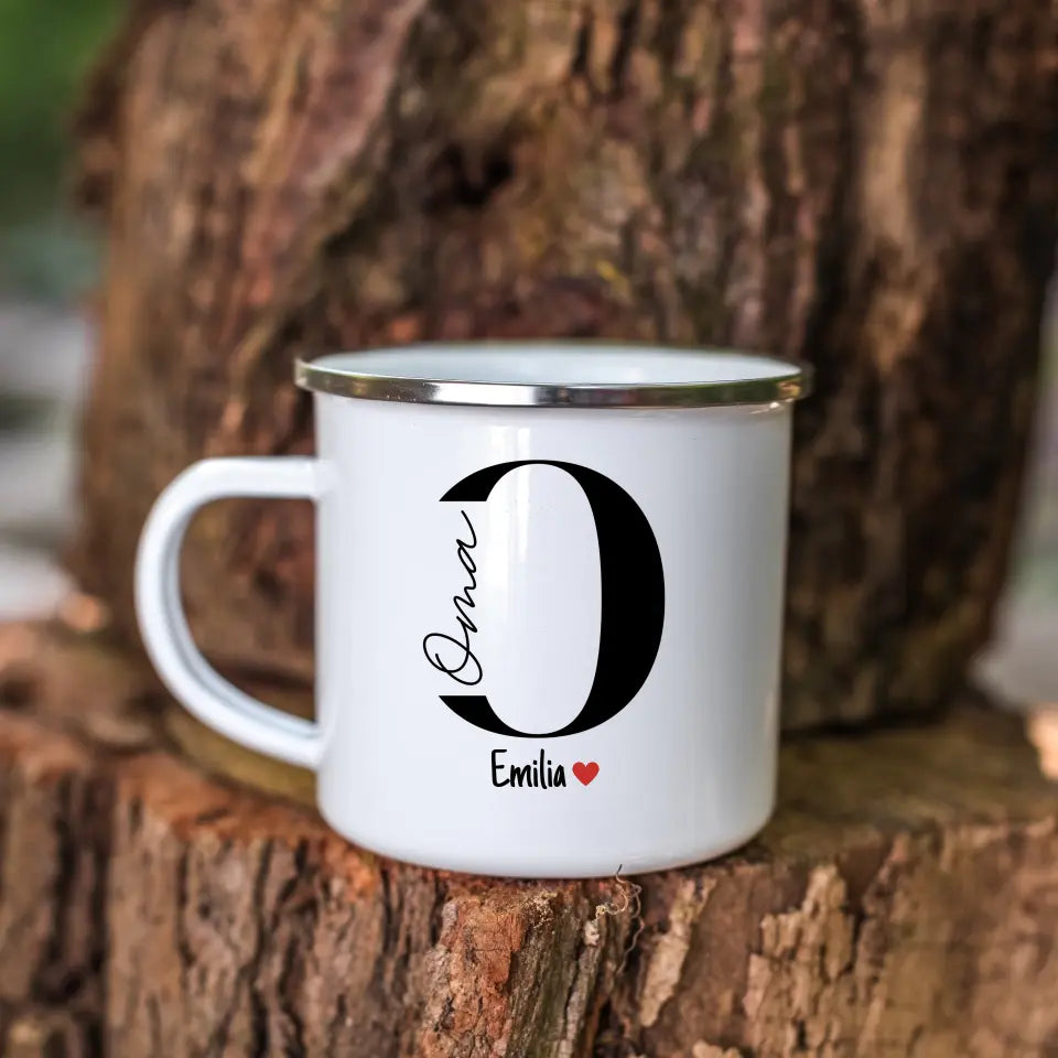 Oma-Tasse mit Namen der Enkelkinder