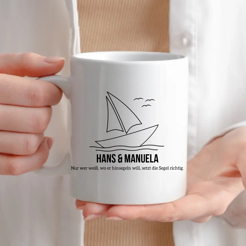Segelboot Tasse mit Namen