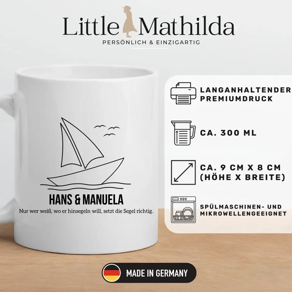 Segelboot Tasse mit Namen