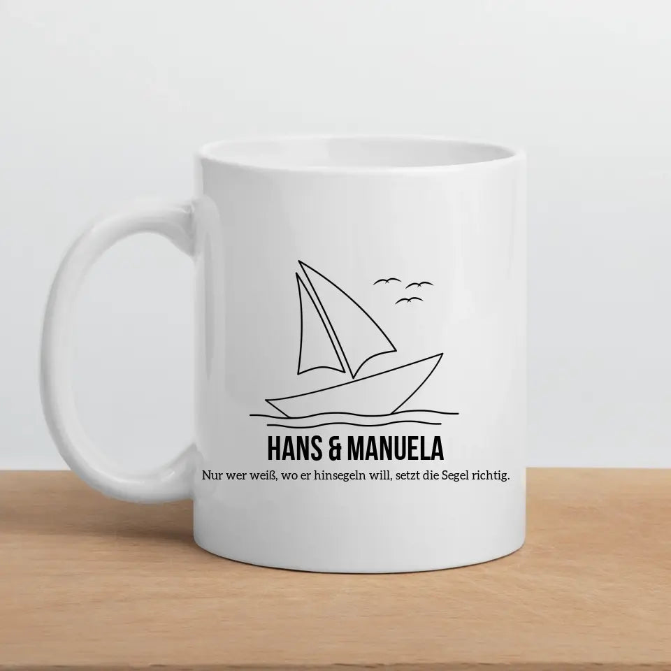 Segelboot Tasse mit Namen