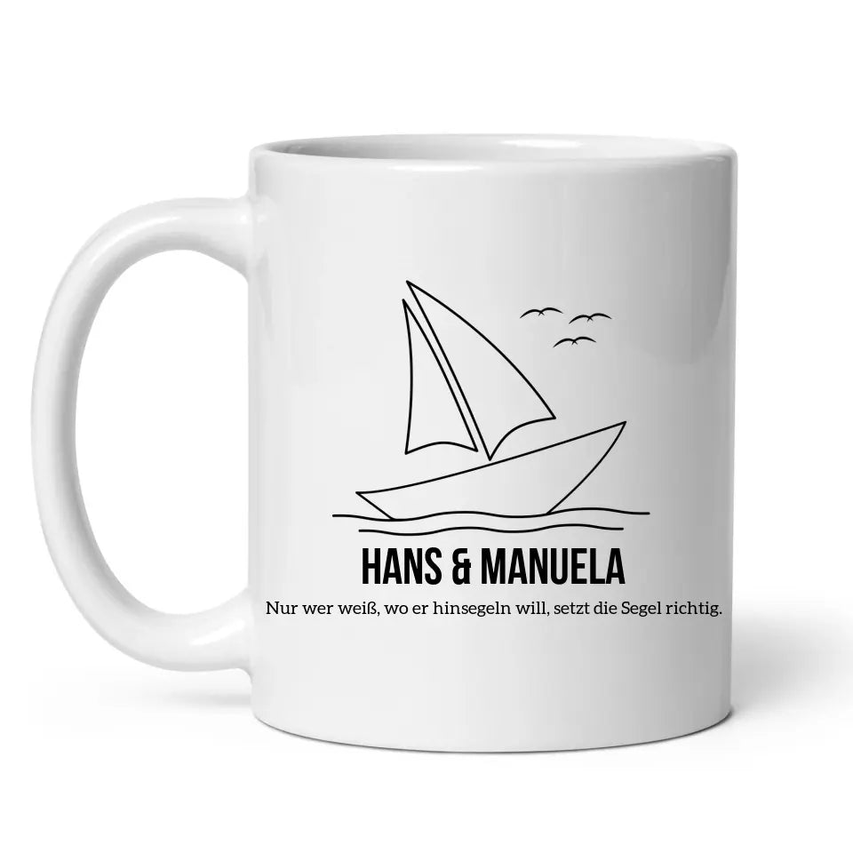 Segelboot Tasse mit Namen