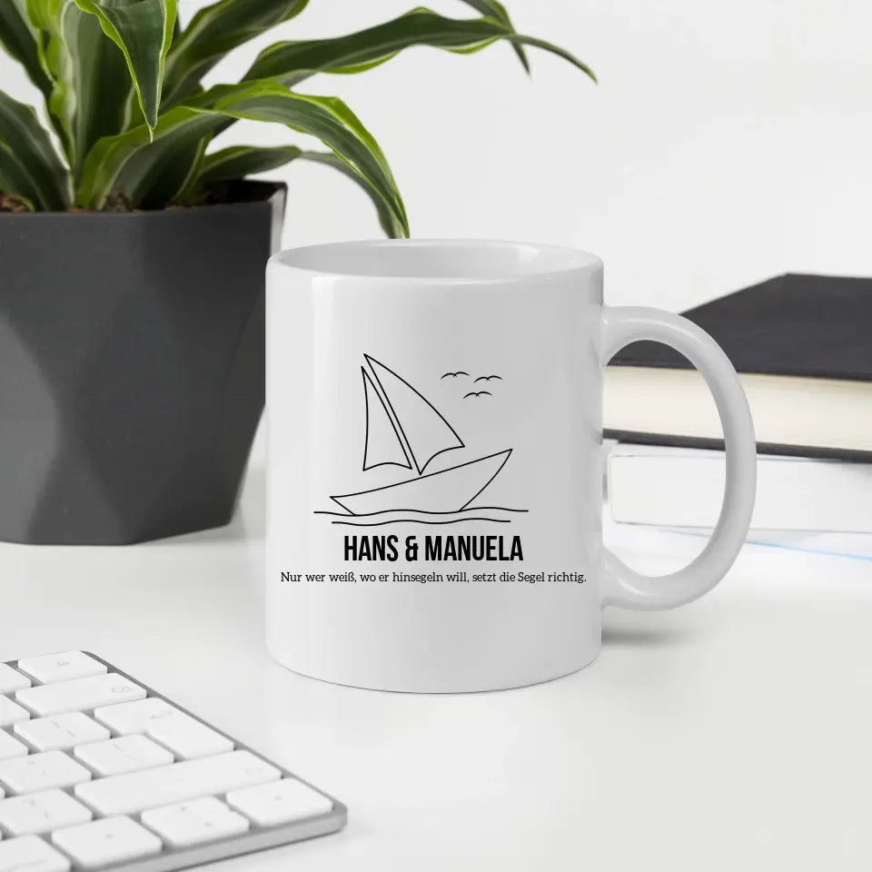 Segelboot Tasse mit Namen