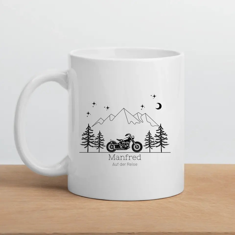 Retro Motorrad Camping Tasse
