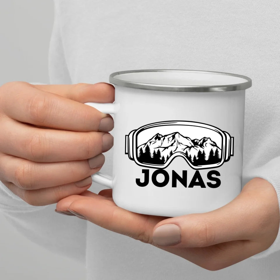 Skifahrer Tasse mit Namen