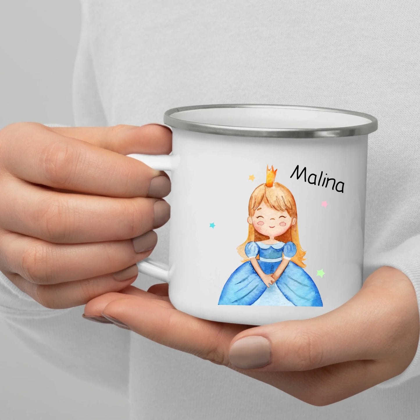 Personalisierte Emaille Kindertasse "Kleine Prinzessin"