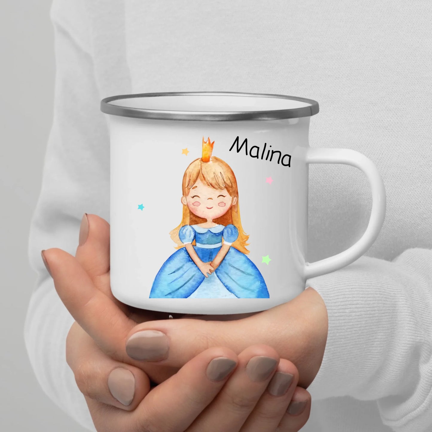 Personalisierte Emaille Kindertasse "Kleine Prinzessin"