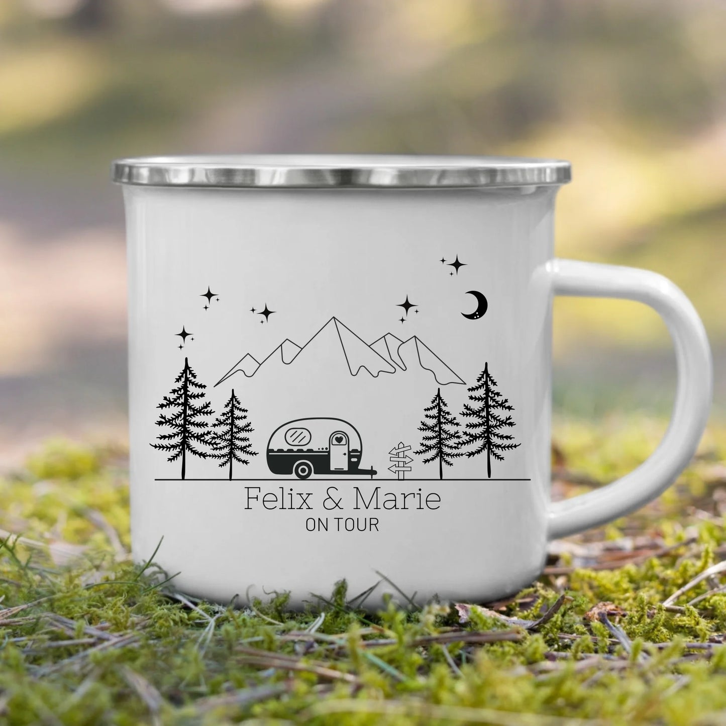 Emaille Camping Tasse Liebesanhänger