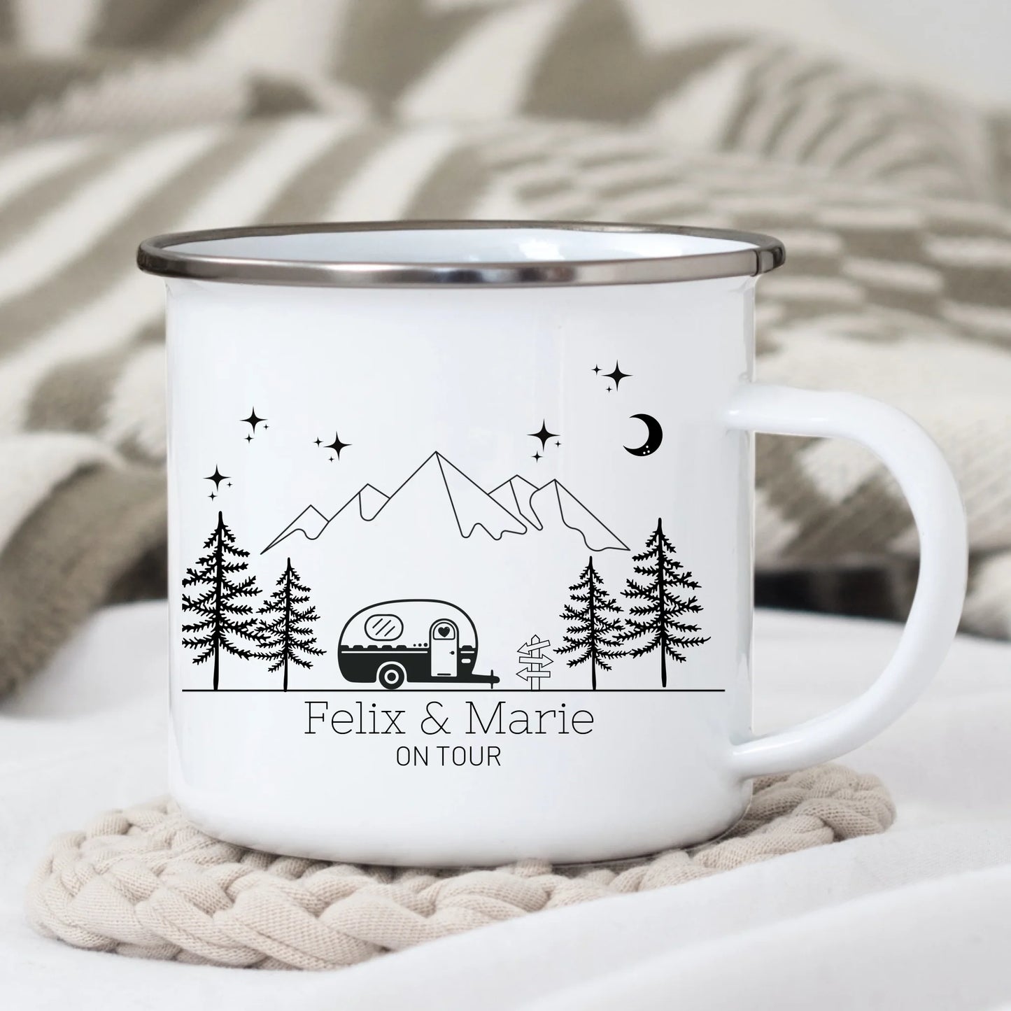 Emaille Camping Tasse Liebesanhänger