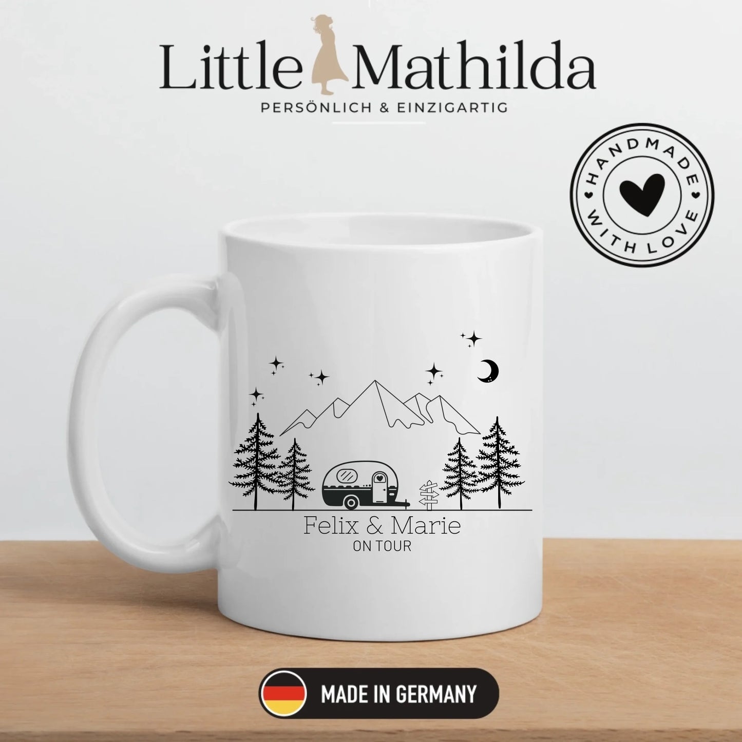 Emaille Camping Tasse Liebesanhänger