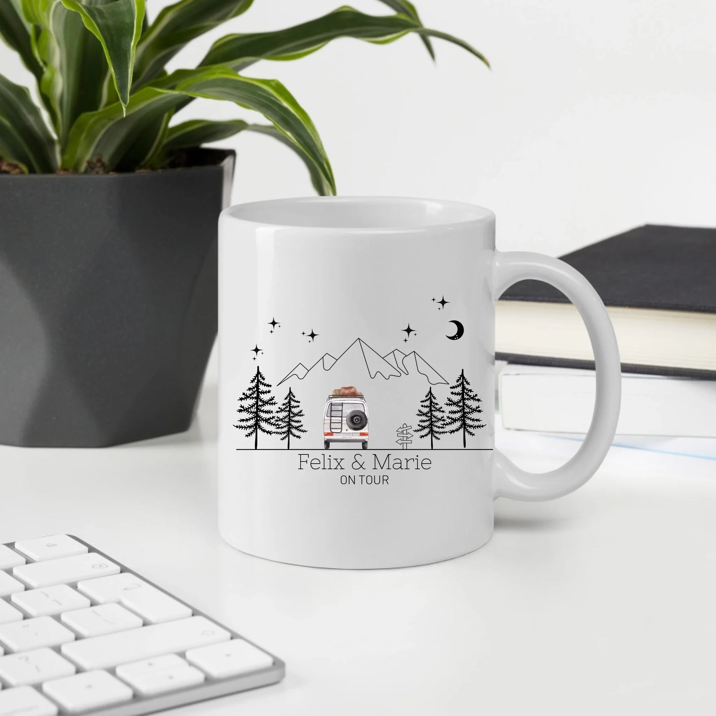 Emaille Tasse "Aquarell Camper"