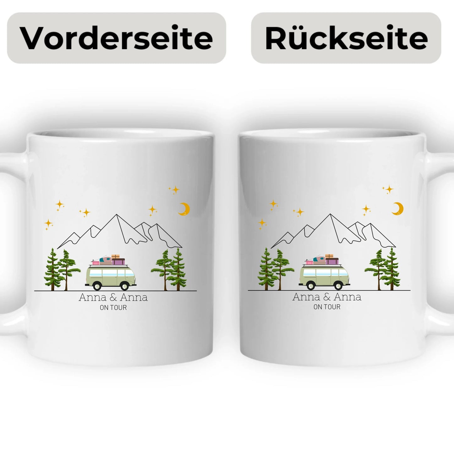 Bunter Reisecamper mit Gepäck