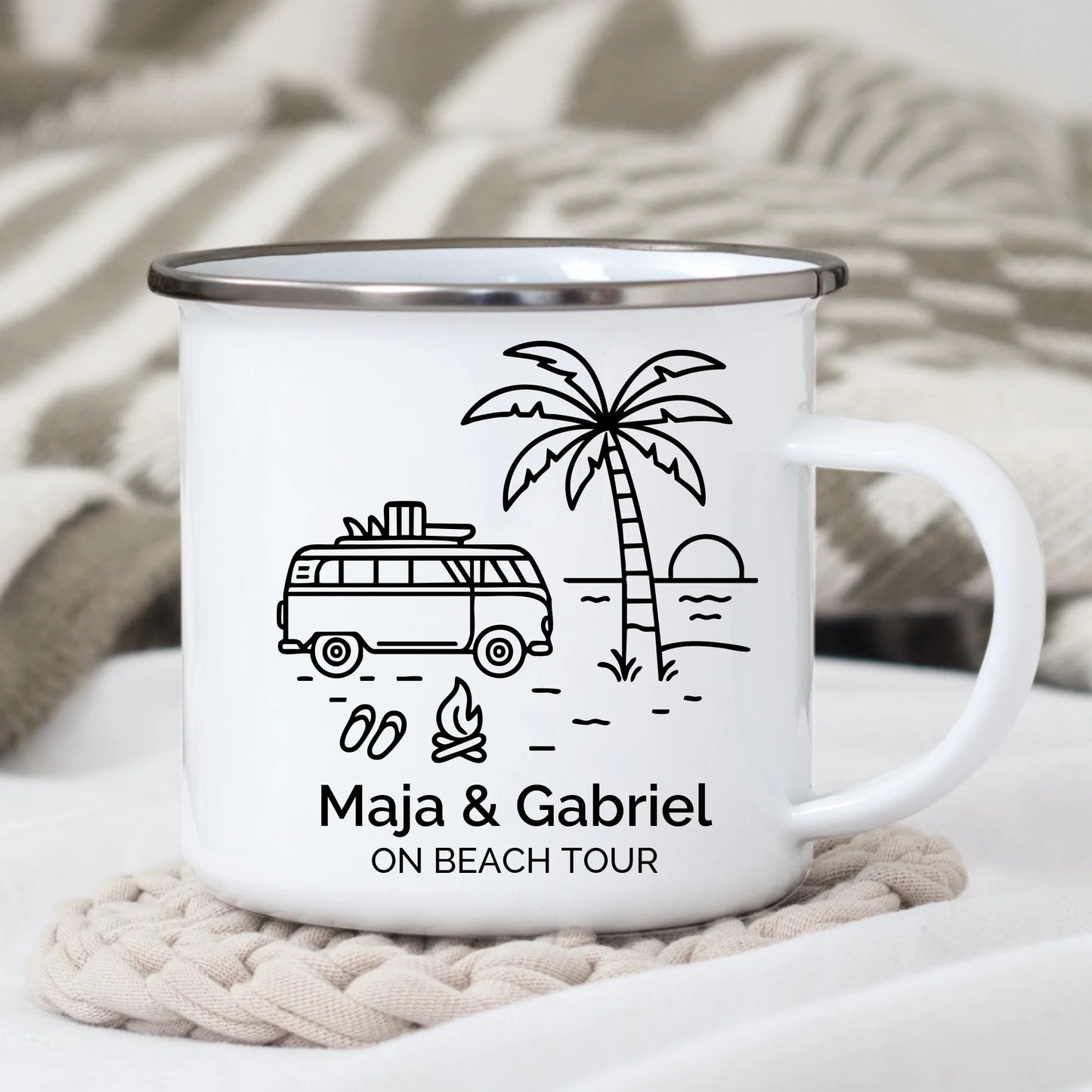 Emaille Camping Tasse Sommerurlaub