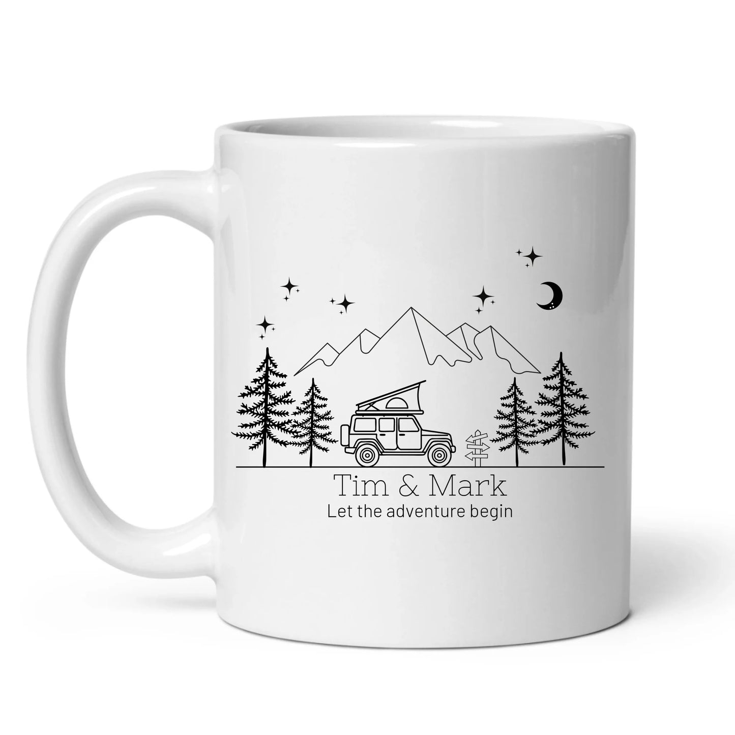 Emaille Camping Tasse Offroad mit Dachzelt