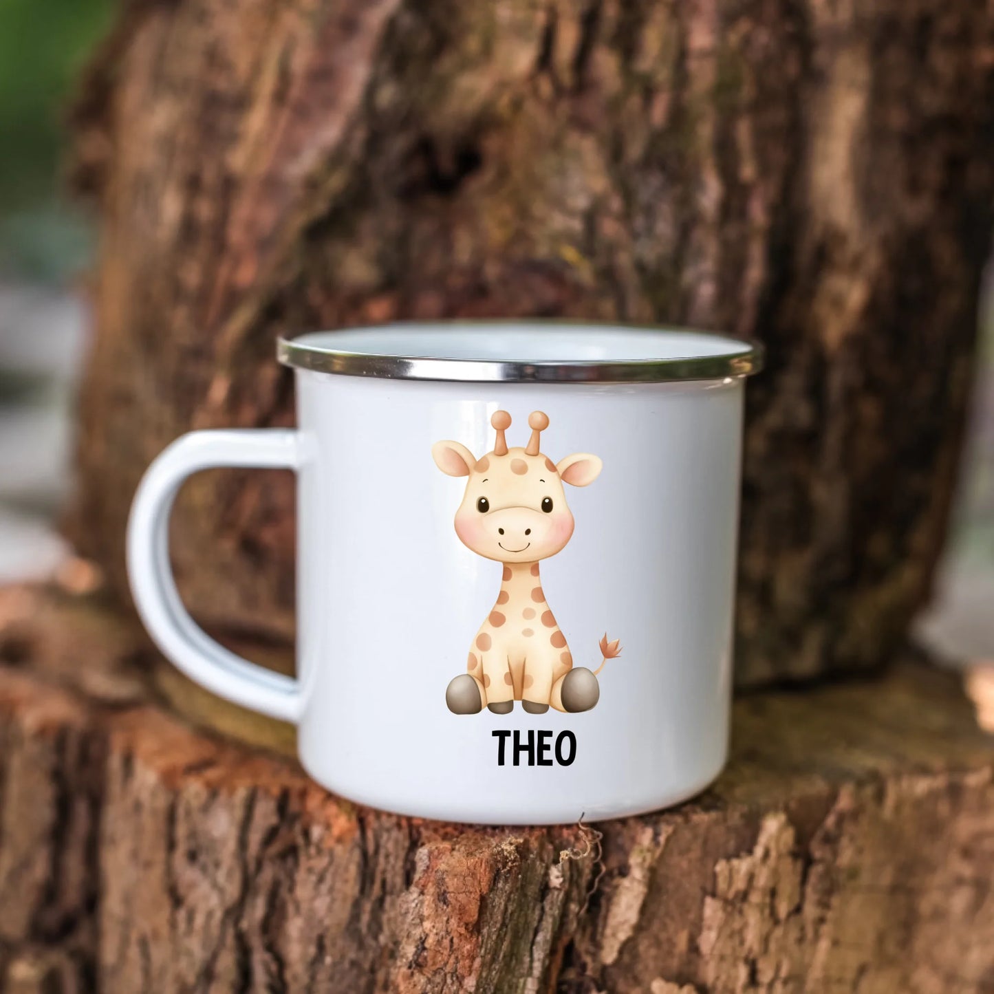 Personalisierte Kindertasse Giraffe mit Namen