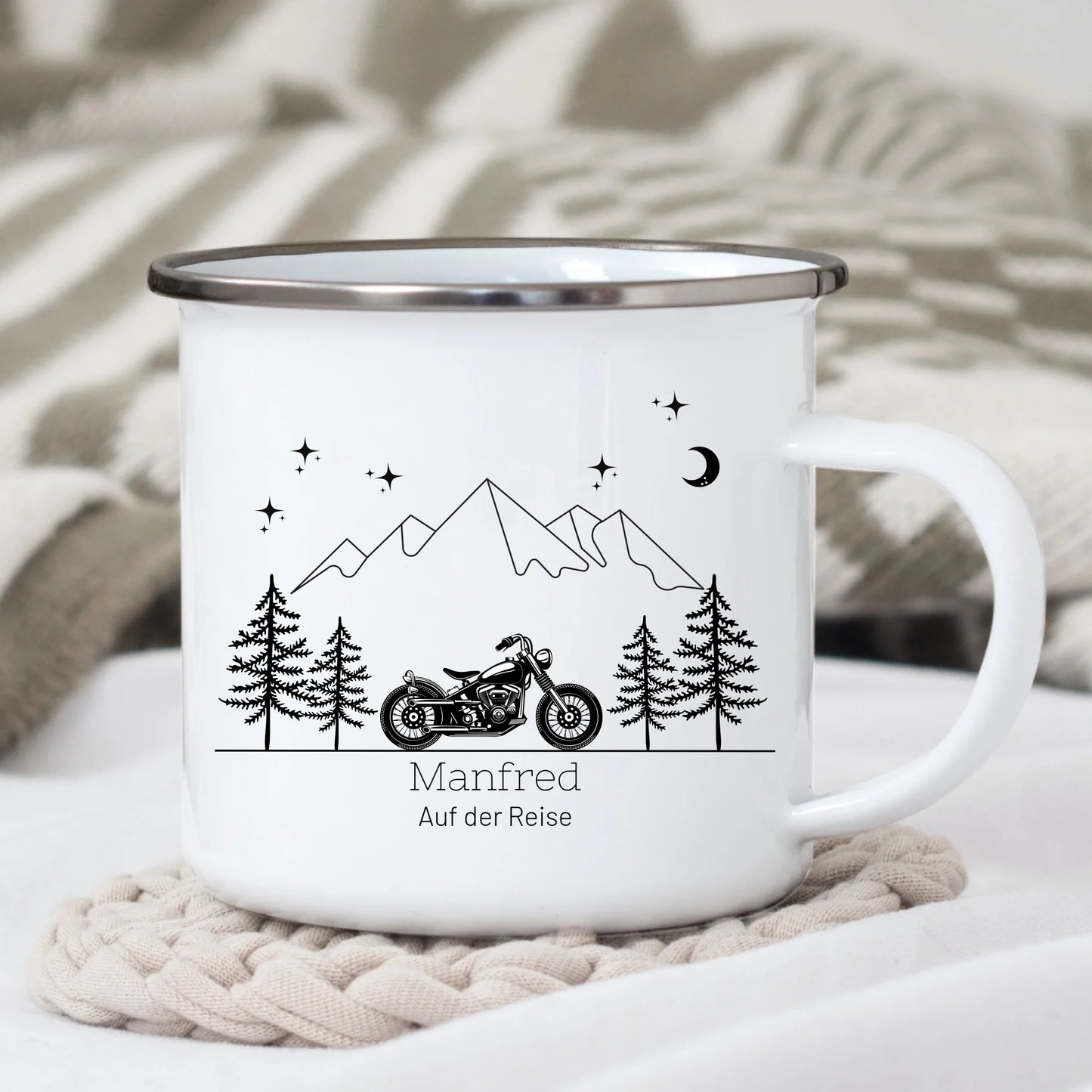 Retro Motorrad Camping Tasse