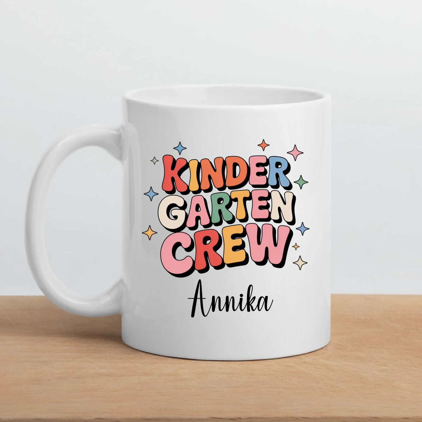 Personalisierte Kaffetasse "Kinder Garten Crew" mit Namen