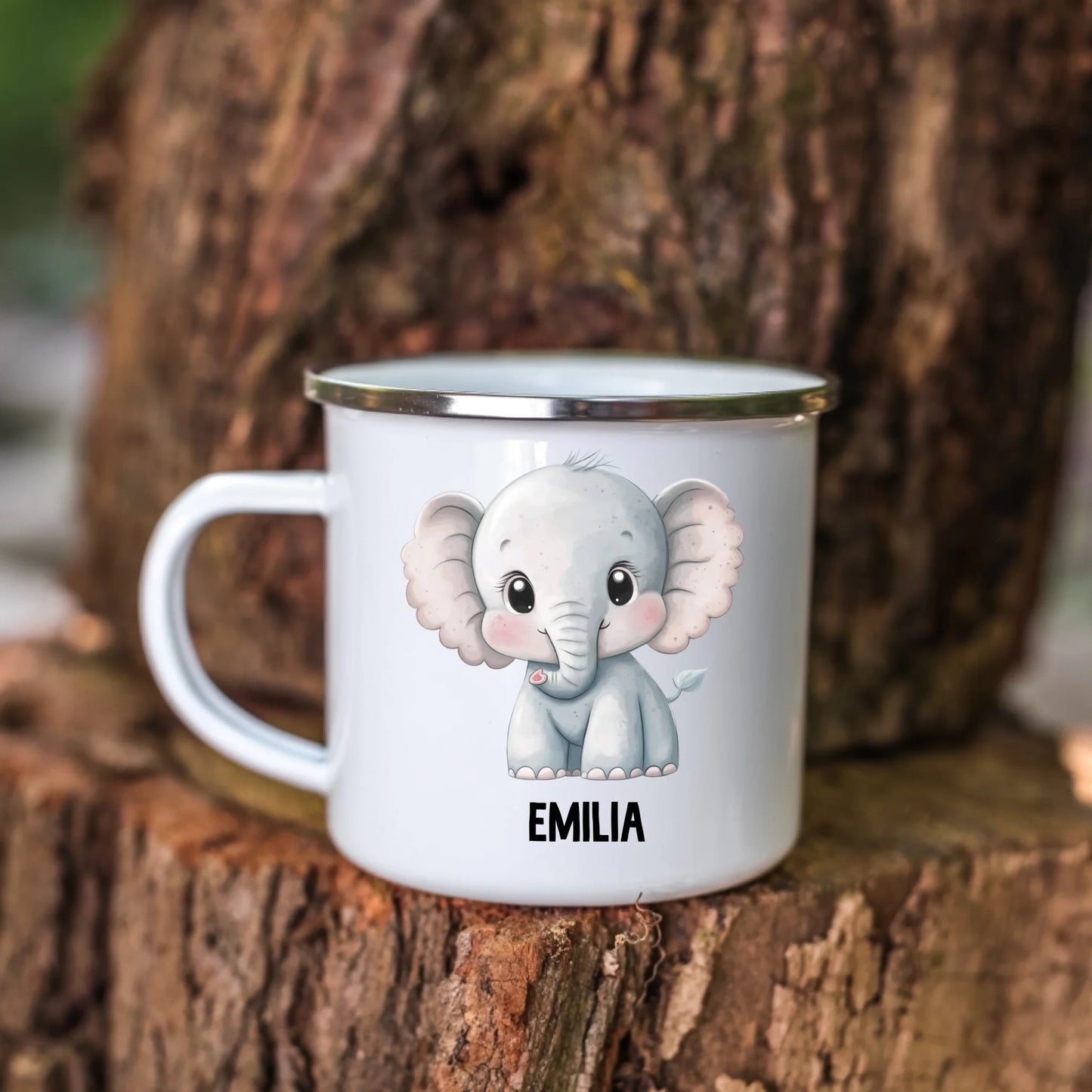 Personalisierte Kindertasse Elefant mit Namen
