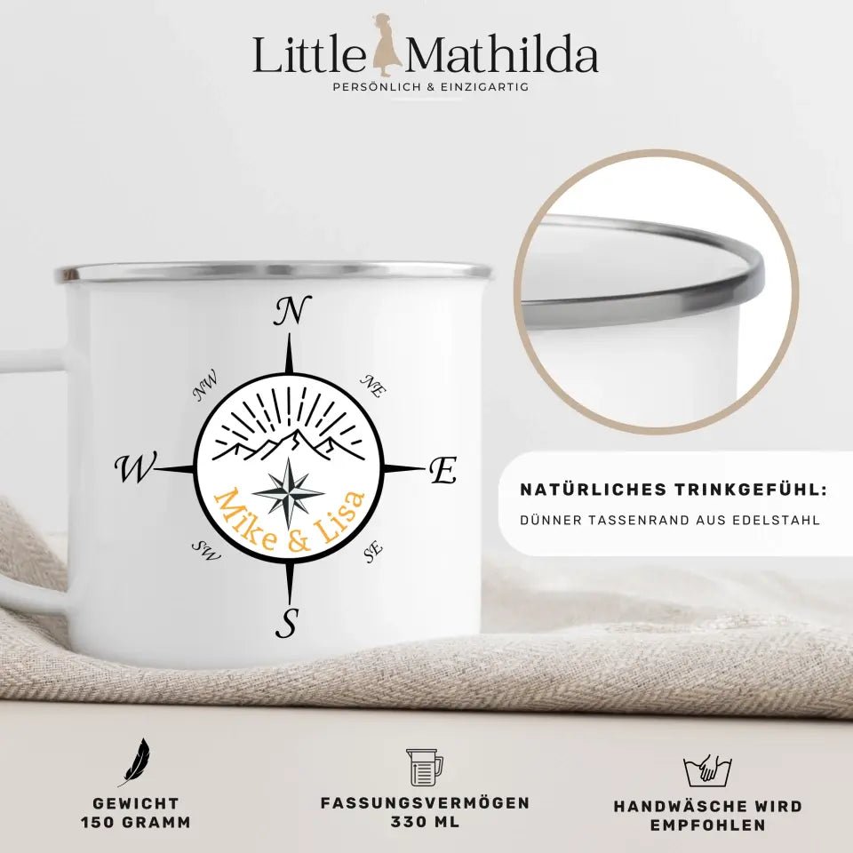 Camping Tasse "Personalisierter Kompass" Little Mathilda Little Mathilda Customizer