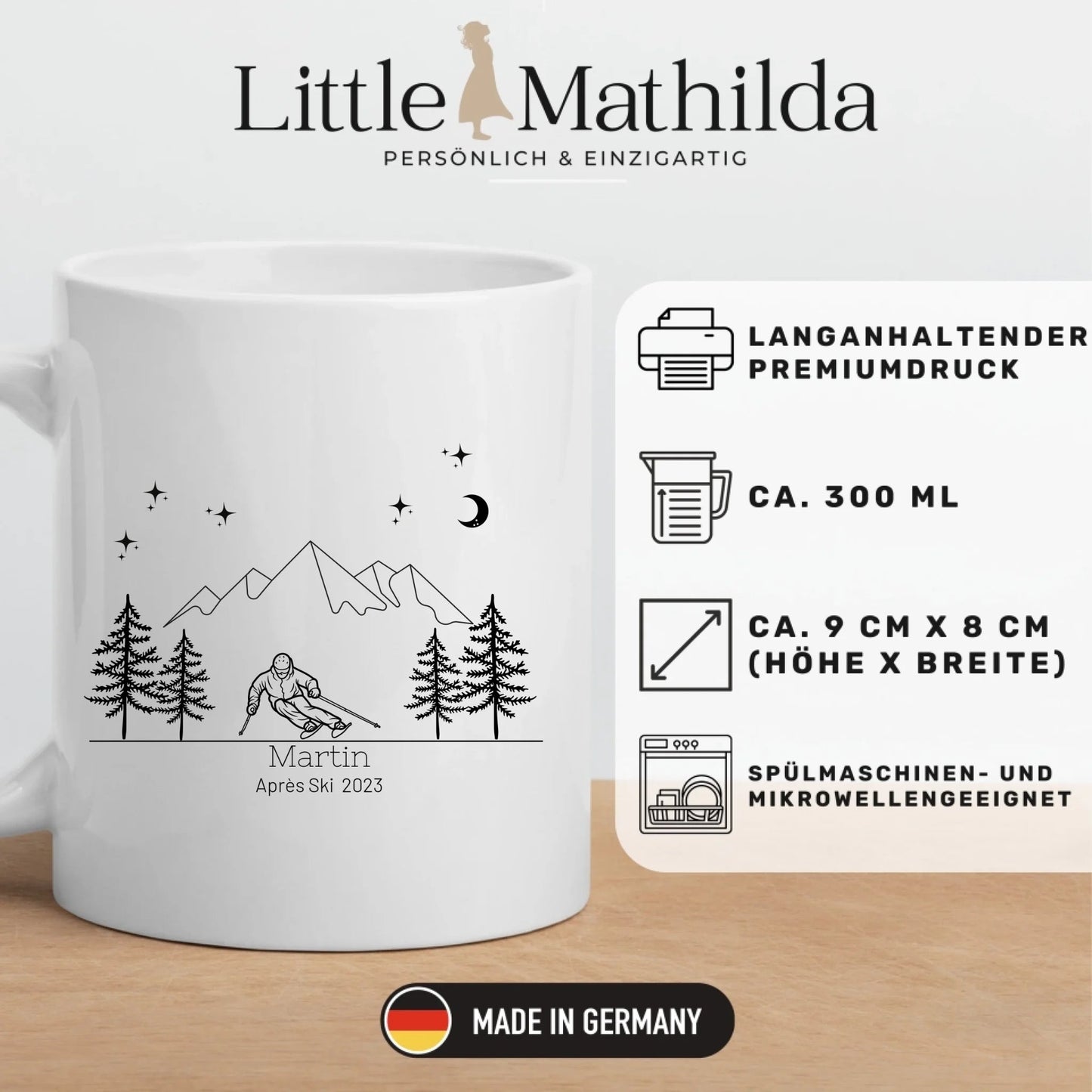Personalisierte "Ski Emaille Tasse" Little Mathilda Little Mathilda Customizer