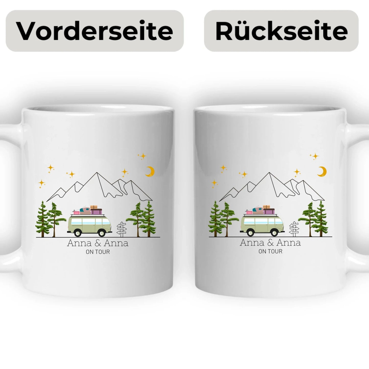 Bunter Reisecamper mit Gepäck Little Mathilda Little Mathilda Emaille Tasse