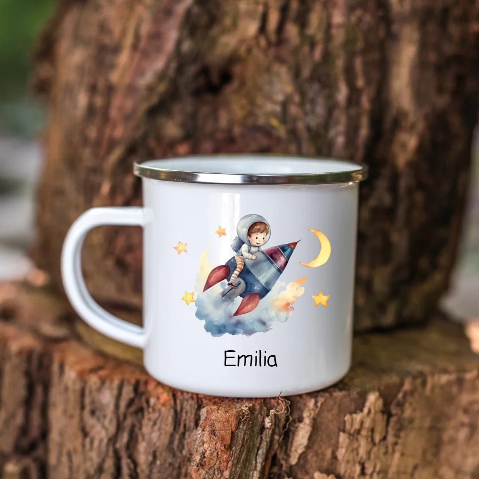 Mondflieger Rakete Little Mathilda Little Mathilda Emaille Tasse