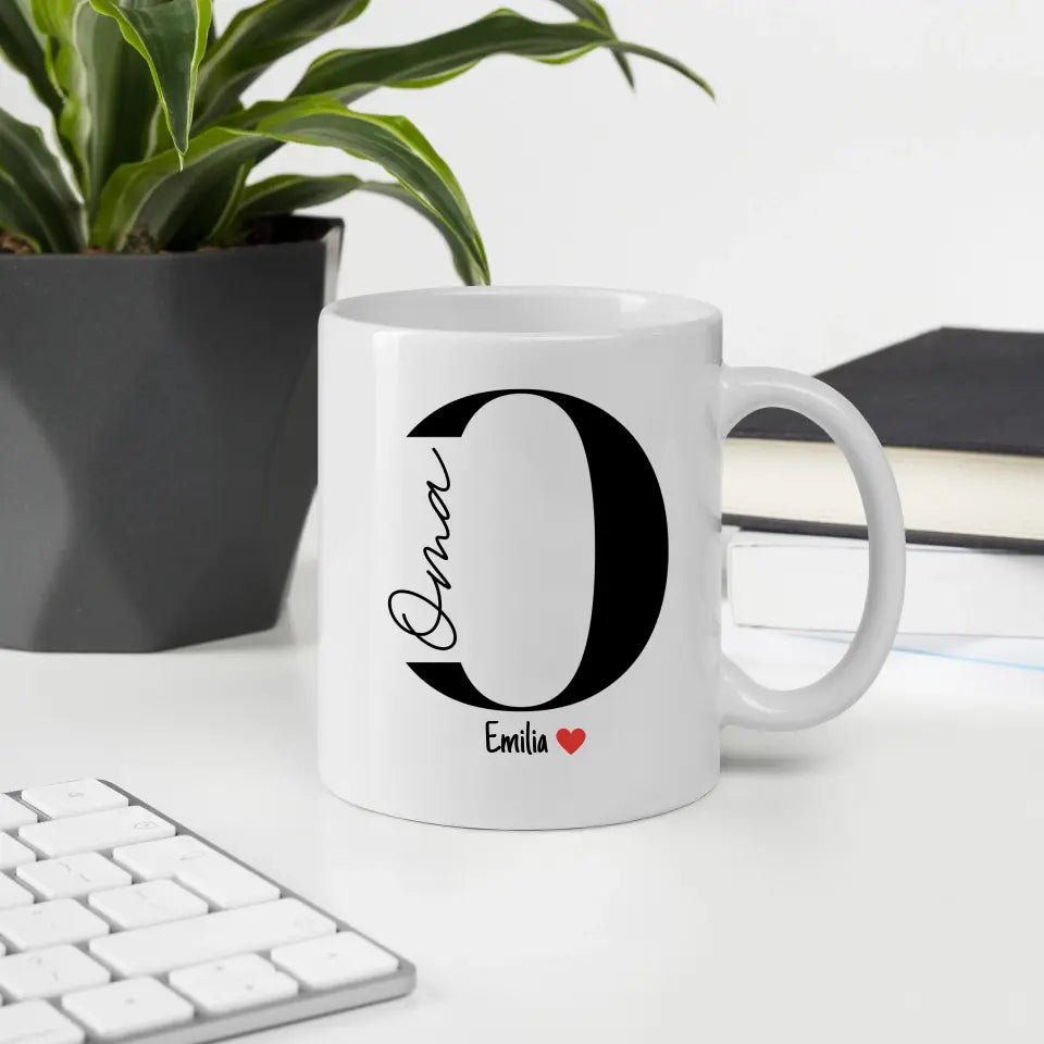 Oma - Tasse mit Namen der Enkelkinder Little Mathilda Little Mathilda Emaille Tasse