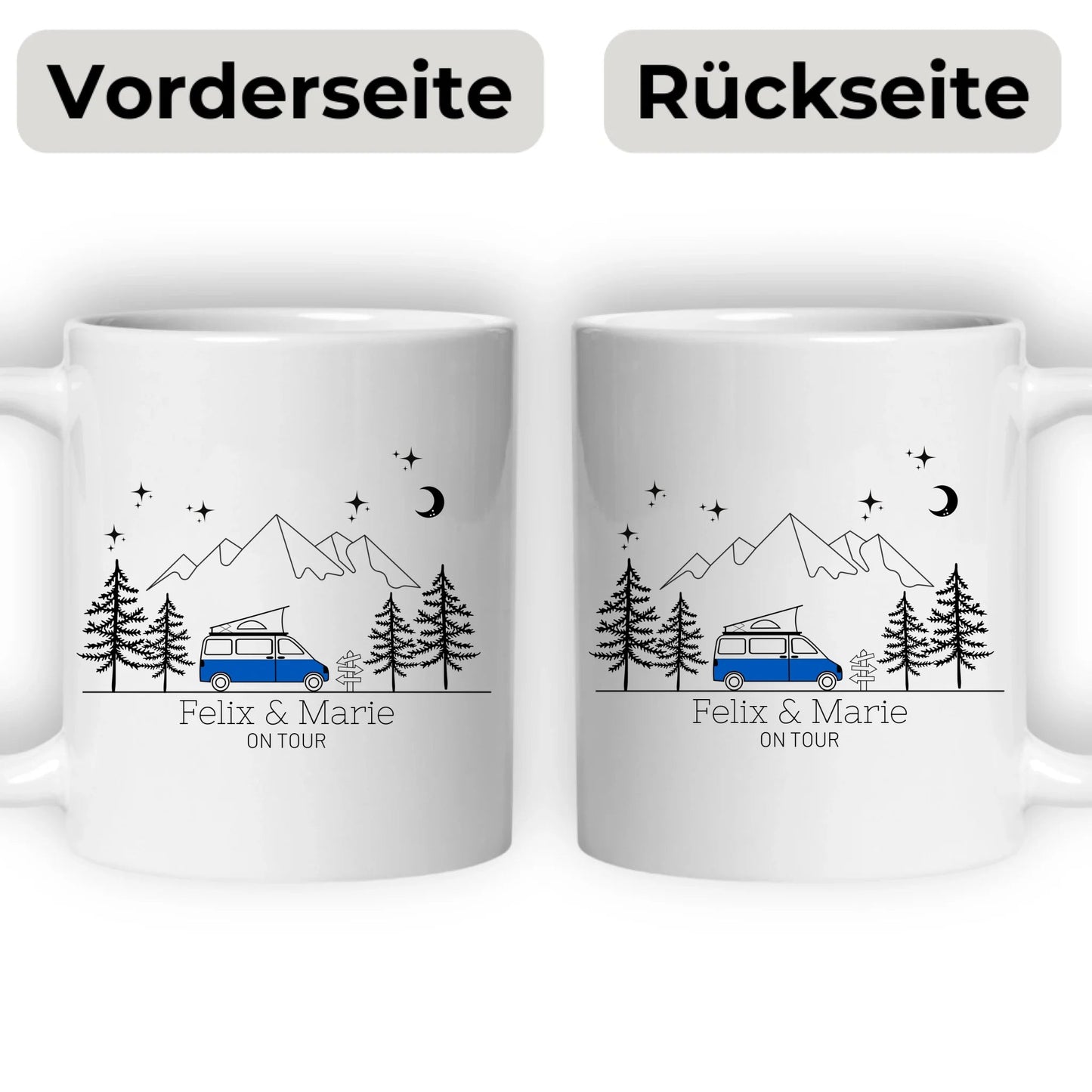 Personalisierte Emaille Camping Tasse "Campingvan mit Aufstelldach" Little Mathilda Little Mathilda Emaille Tasse