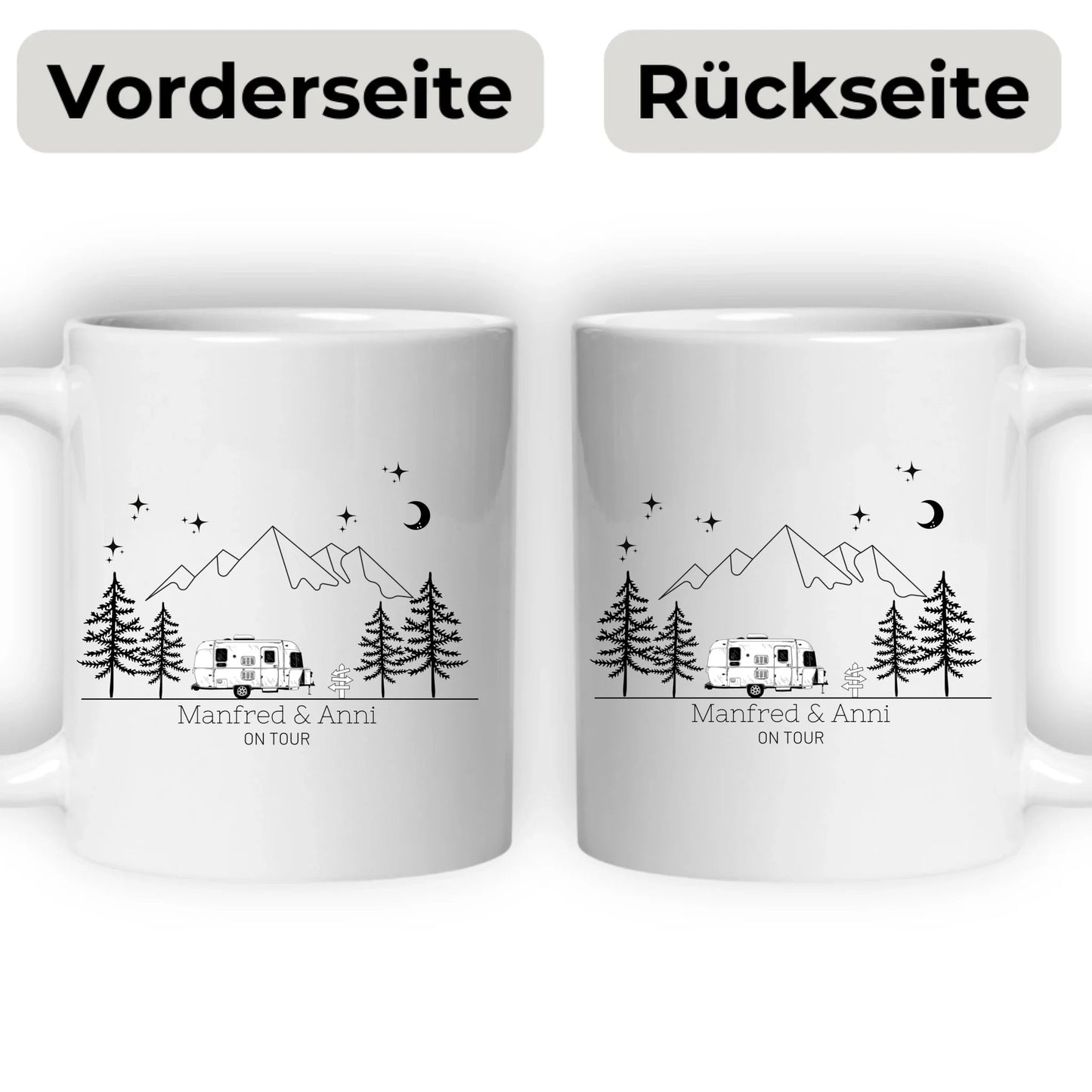 Personalisierte Emaille Camping Tasse "Retro Camper" Little Mathilda Little Mathilda Emaille Tasse