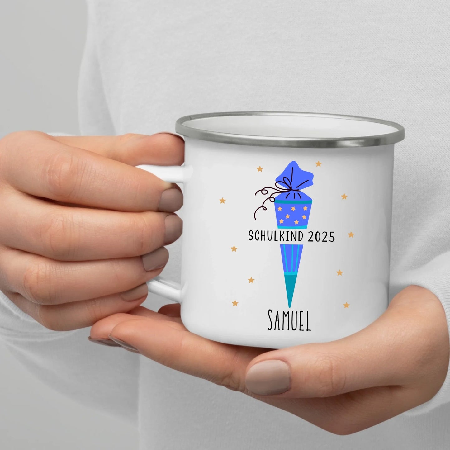 Personalisierte Tasse zur Einschulung - Schulkind 2025 Little Mathilda Little Mathilda Emaille Tasse