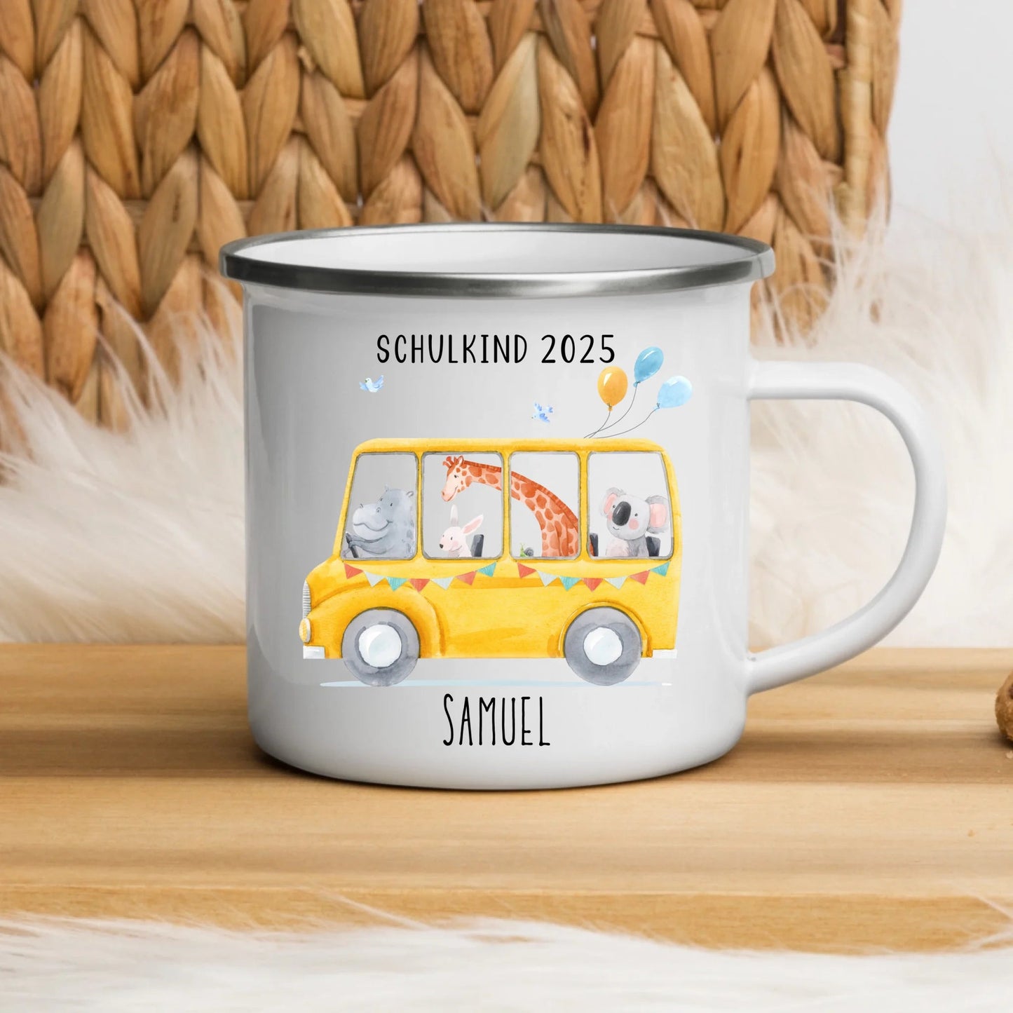 Personalisierte Tasse zur Einschulung - Schulkind 2025 Little Mathilda Little Mathilda Emaille Tasse