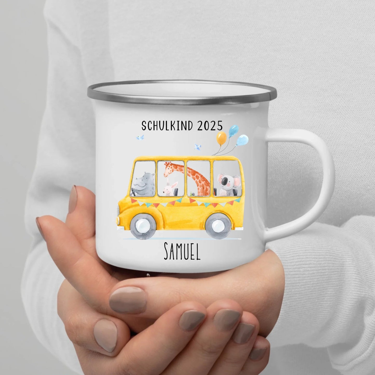 Personalisierte Tasse zur Einschulung - Schulkind 2025 Little Mathilda Little Mathilda Emaille Tasse