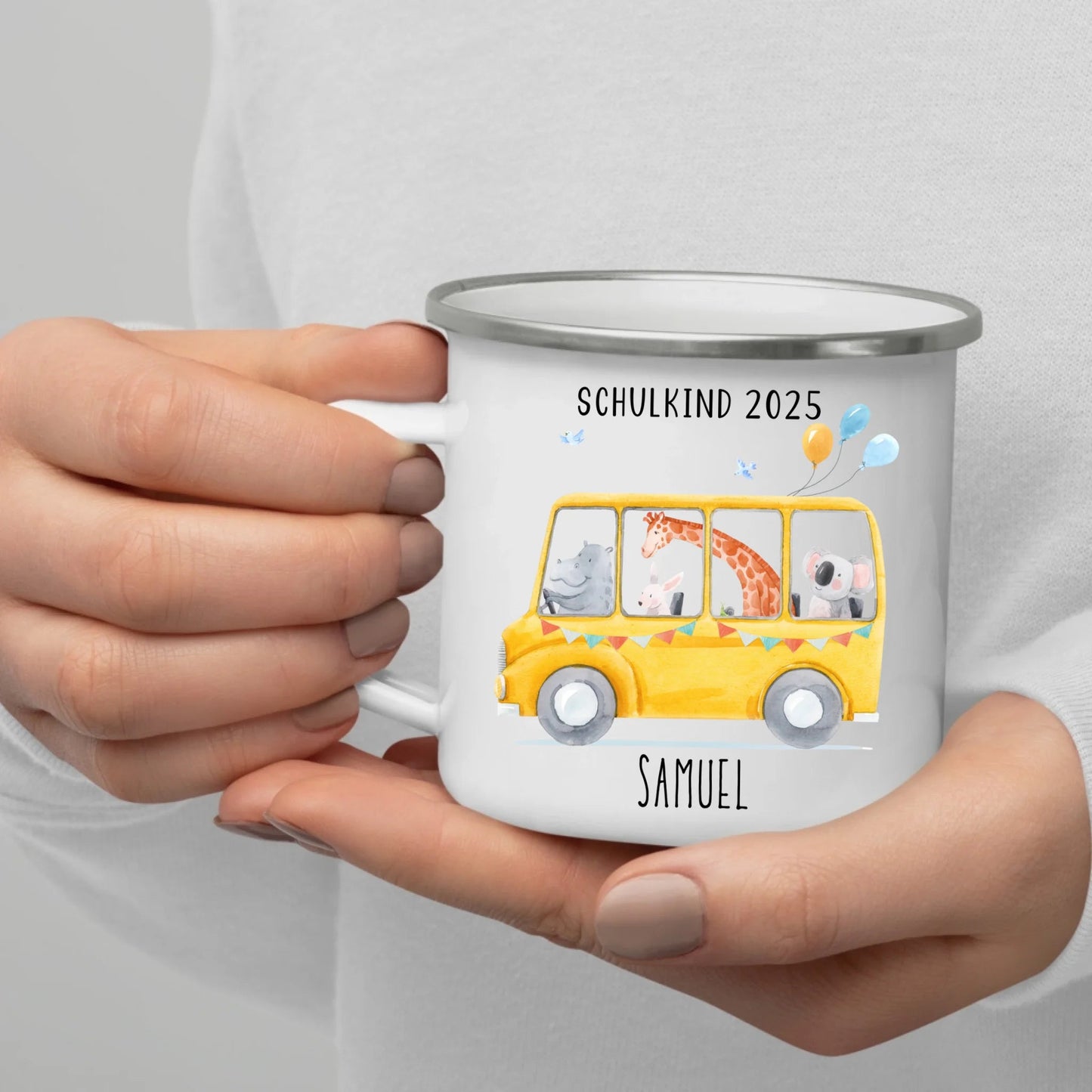 Personalisierte Tasse zur Einschulung - Schulkind 2025 Little Mathilda Little Mathilda Emaille Tasse