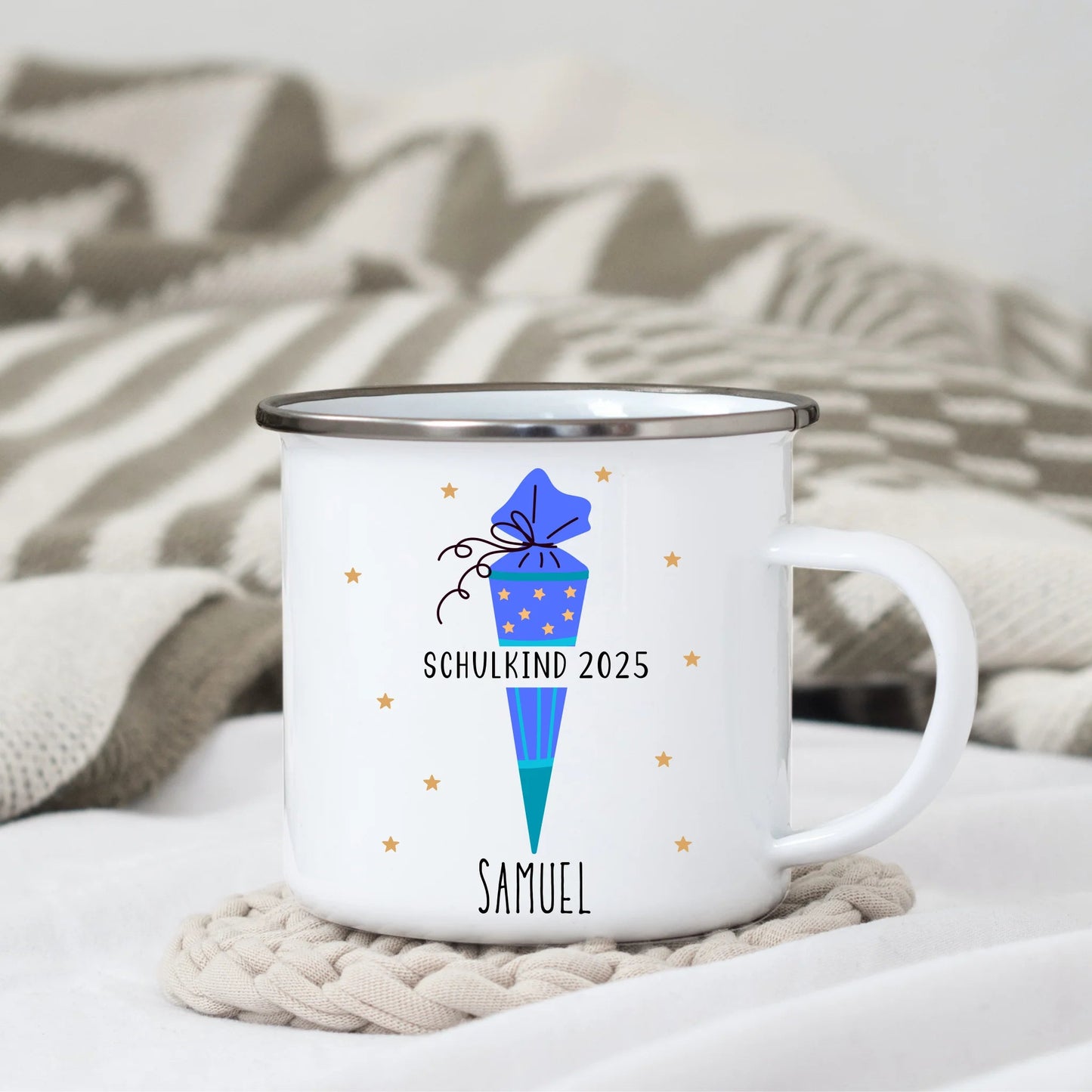 Personalisierte Tasse zur Einschulung - Schulkind 2025 Little Mathilda Little Mathilda Emaille Tasse