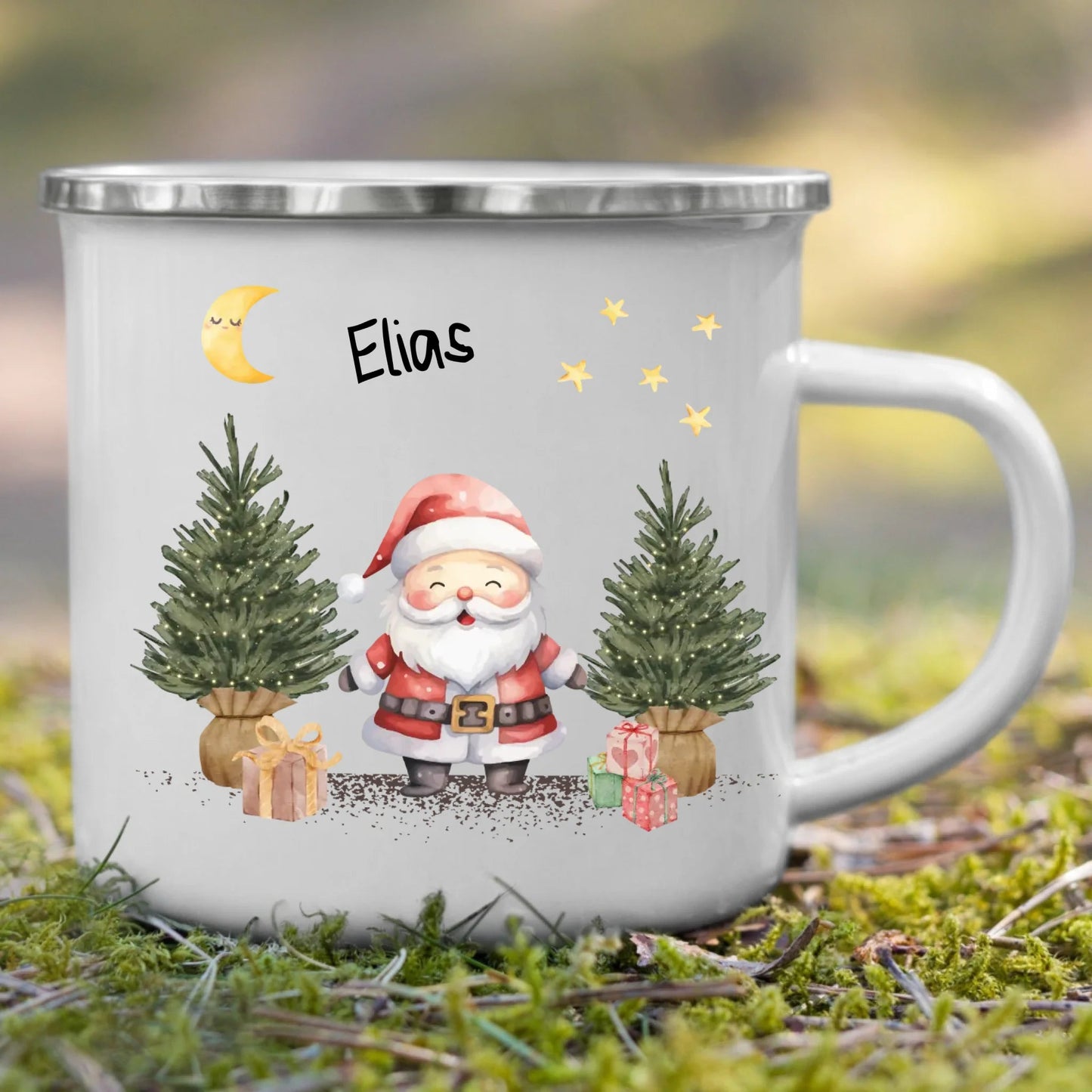 Personalisierte Weihnachtstasse für Kinder "Weihnachtsmann" Little Mathilda Little Mathilda Emaille Tasse