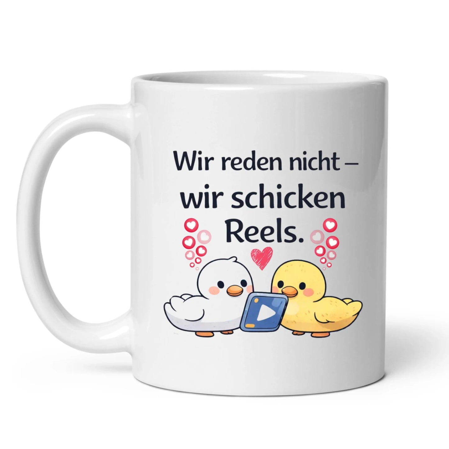 Kaffeetasse Tasse mit Spruch: Wir reden nicht, wir schicken Reels Little Mathilda Little Mathilda Keramik Tasse