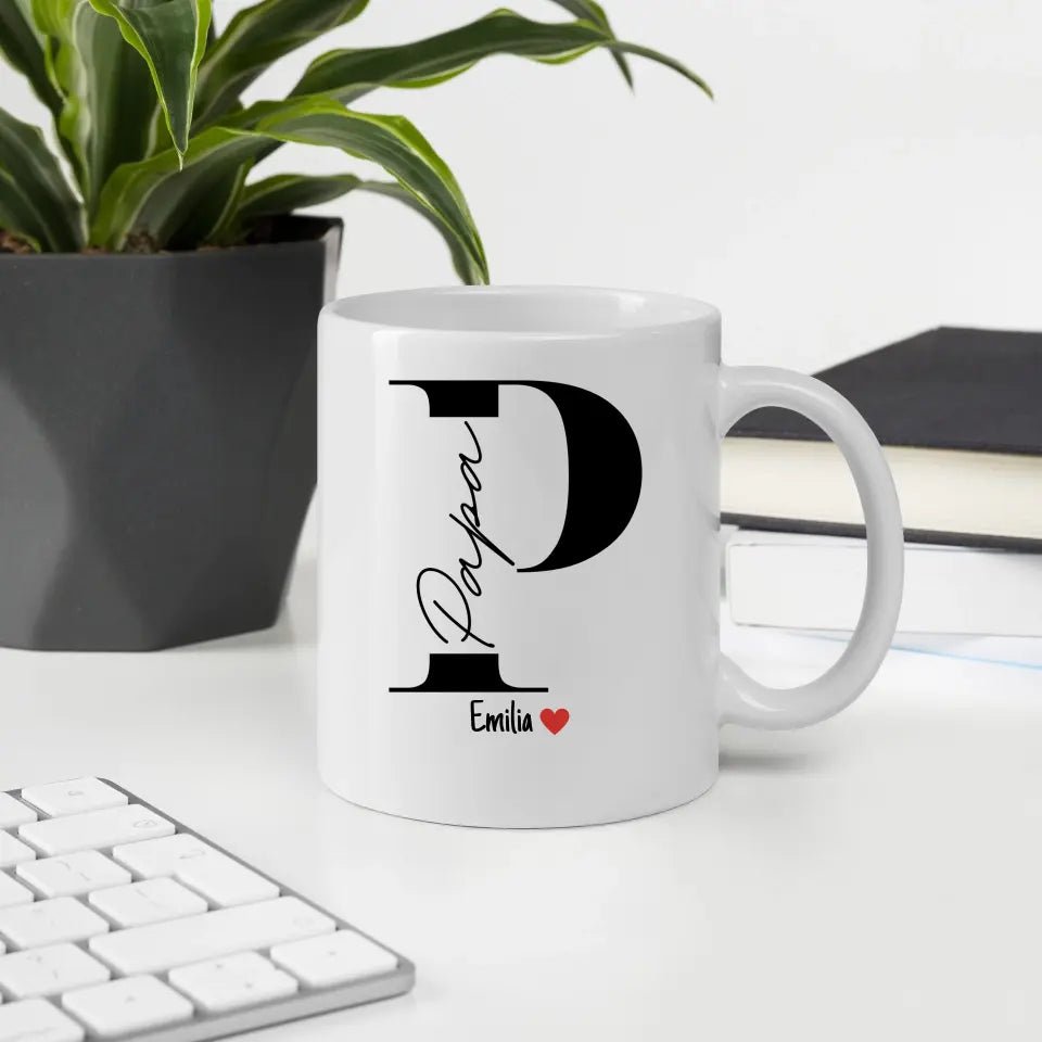 Papa Tasse mit Namen der Kinder Little Mathilda Little Mathilda Keramik Tasse