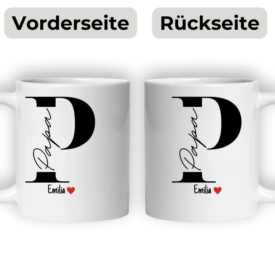 Papa Tasse mit Namen der Kinder Little Mathilda Little Mathilda Keramik Tasse