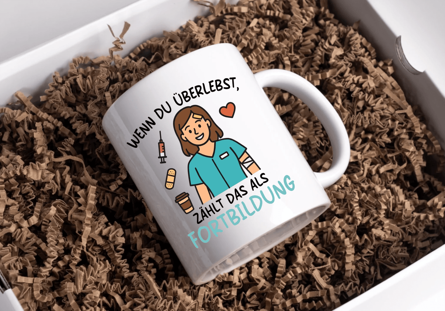 Personalisierte Krankenschwester Tasse mit Spruch "Fortbildung" Little Mathilda Little Mathilda Keramik Tasse