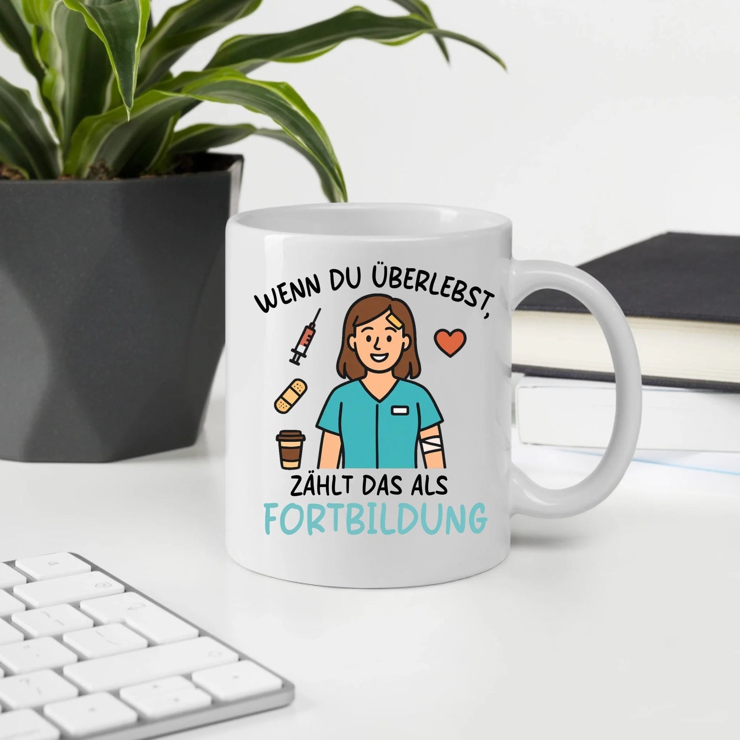 Personalisierte Krankenschwester Tasse mit Spruch "Fortbildung" Little Mathilda Little Mathilda Keramik Tasse