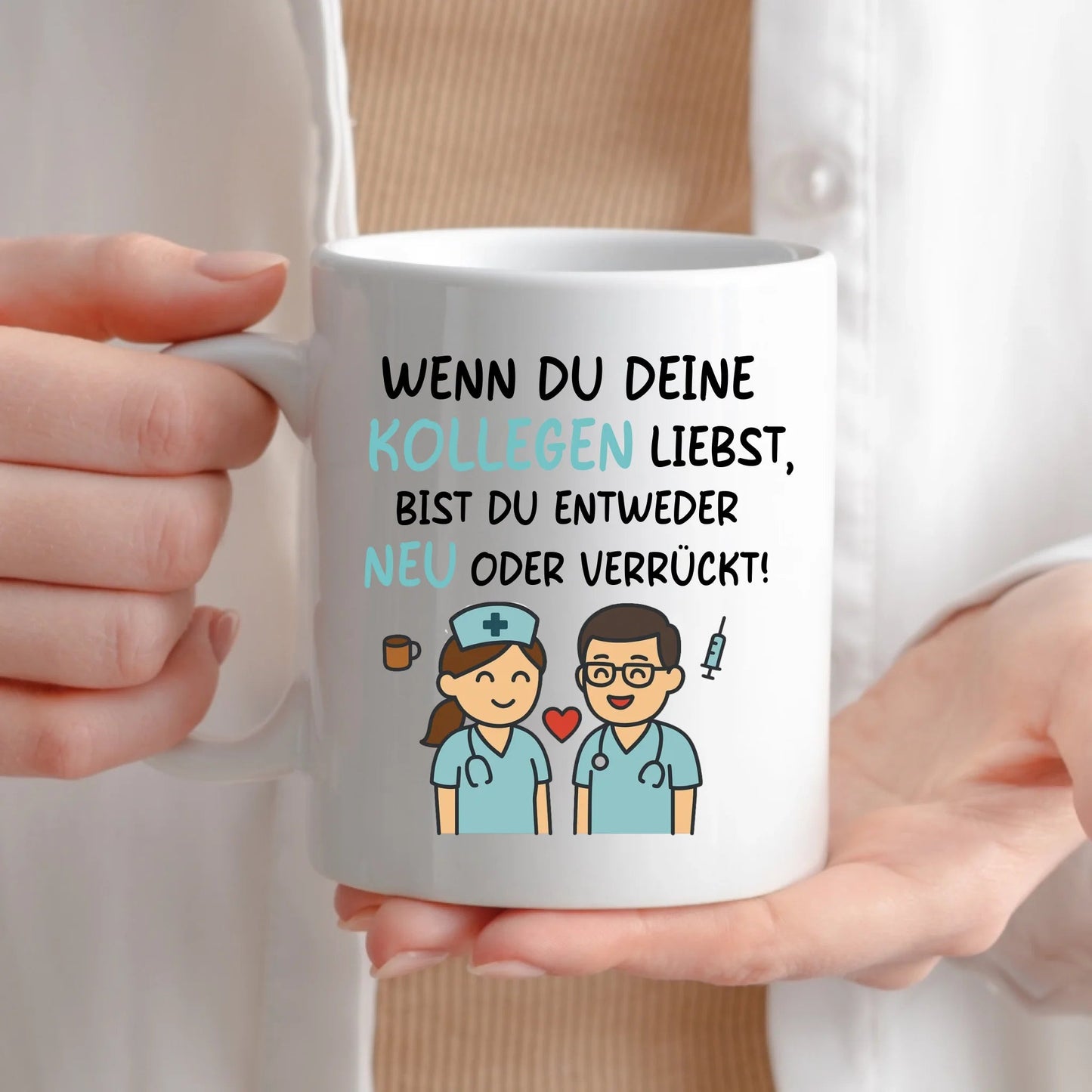 Personalisierte Krankenschwester Tasse mit Spruch für Kollegen Little Mathilda Little Mathilda Keramik Tasse