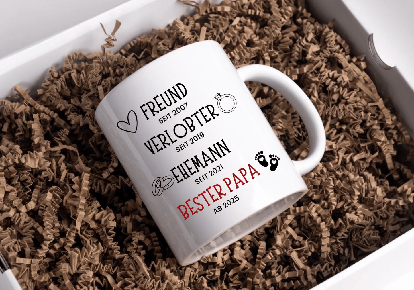 Schwangerschaft verkünden: Freund, Verlobter, Ehemann, Bester Papa Little Mathilda Little Mathilda Keramik Tasse