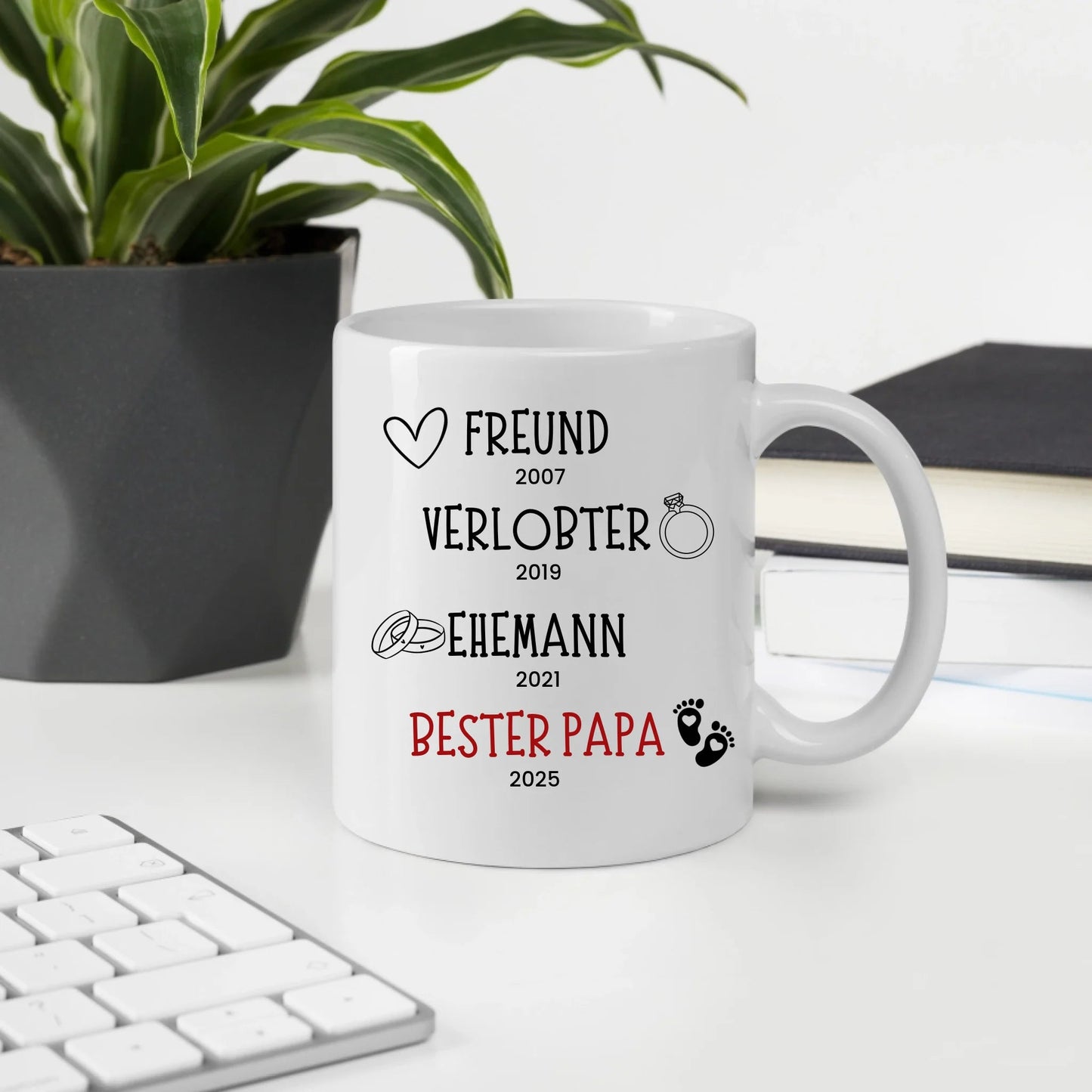 Schwangerschaft verkünden: Freund, Verlobter, Ehemann, Bester Papa Little Mathilda Little Mathilda Keramik Tasse