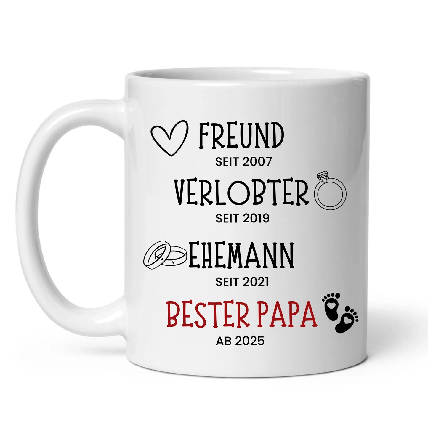 Schwangerschaft verkünden: Freund, Verlobter, Ehemann, Bester Papa Little Mathilda Little Mathilda Keramik Tasse