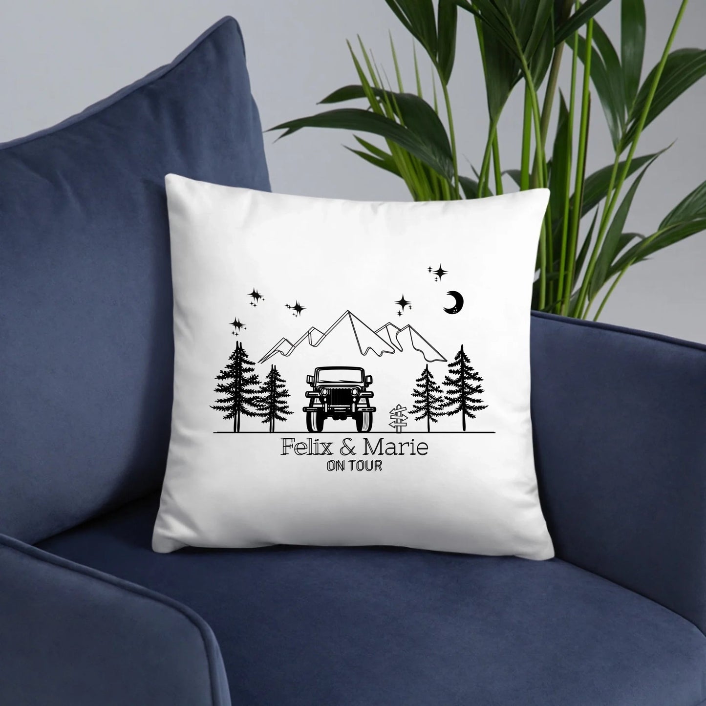 Personalisiertes Camping Kissen Offroad 4x4 (40x40cm Baumwolle) Little Mathilda Little Mathilda Kissen